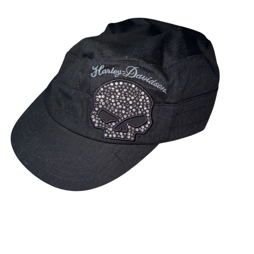 Harley-Davidson Black Cap with Skull Rhinestone Design